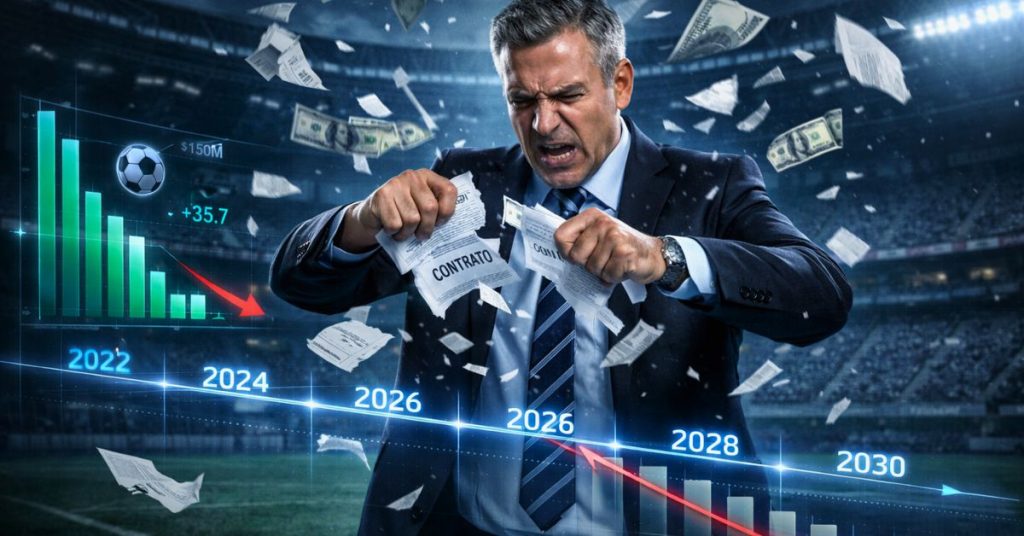 Homem rasgando dinheiro com contrato