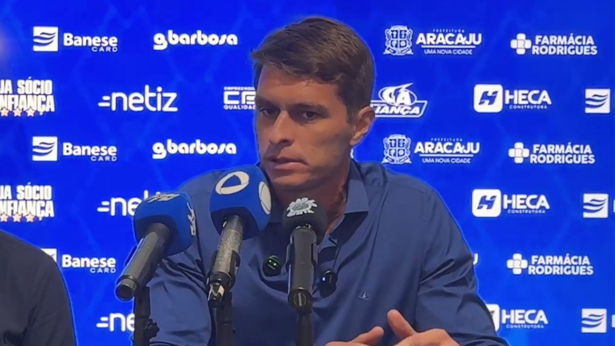 Thiago Gomes em coletiva de apresentação - Foto: Reprodução Confiança TV