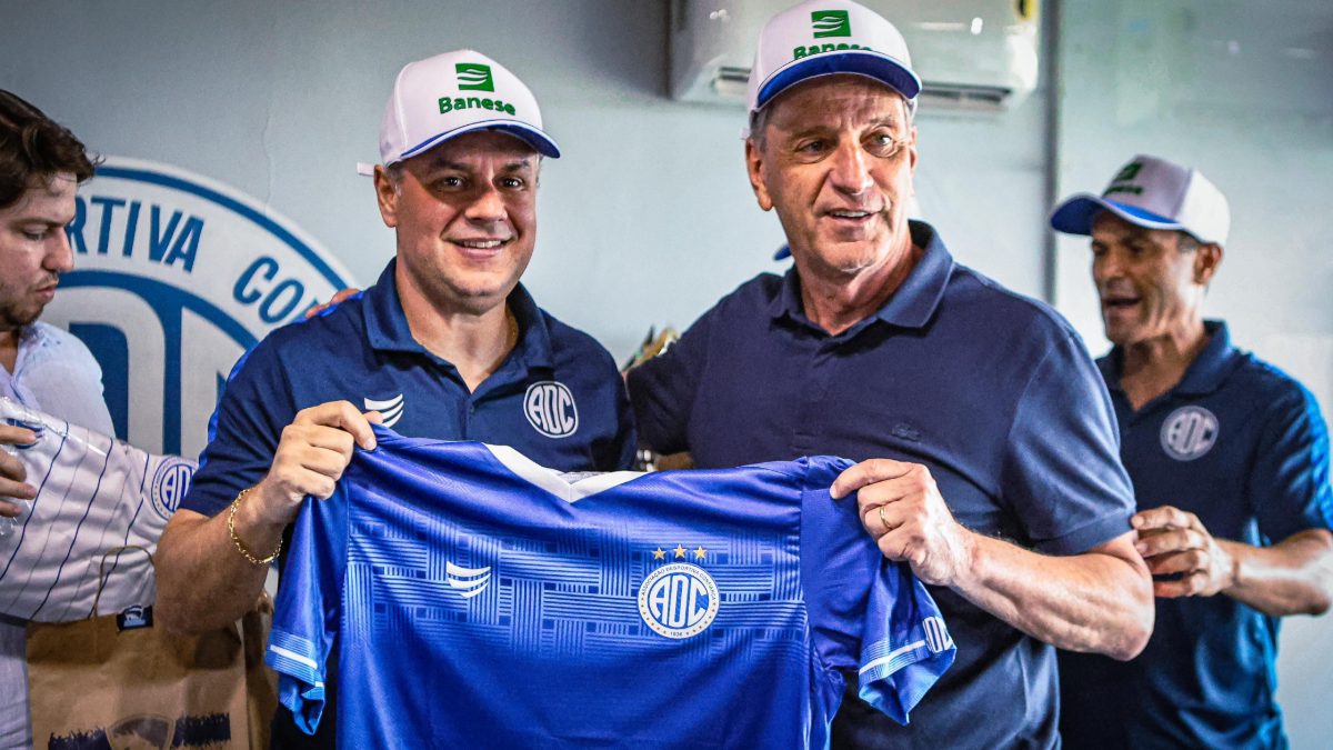 Pedro Dantas, Ex presidente do Confiança, e Rodolfo Landim, ex-presidente do Flamengo, — Foto: Luiz Neto/ADC